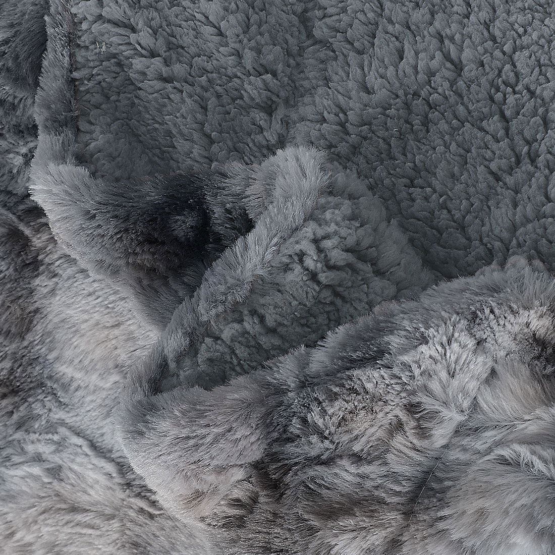 Unique Bargains Faux Fur Shaggy Sherpa Throw Blanket, 50" x 60", Slate Gray