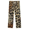 thumbnail image 4 of Leopard Print Wild Cat Texture Winter Female Pants Flannel High Waist Women Pants Lady Warm Straight Leg Plush Trousers, 4 of 7