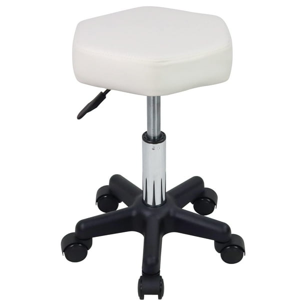 Taburete rodante FURWOO, hexagonal, ajustable en altura con ruedas