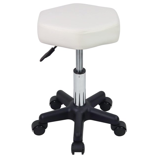 Taburete rodante FURWOO, hexagonal, ajustable en altura con ruedas
