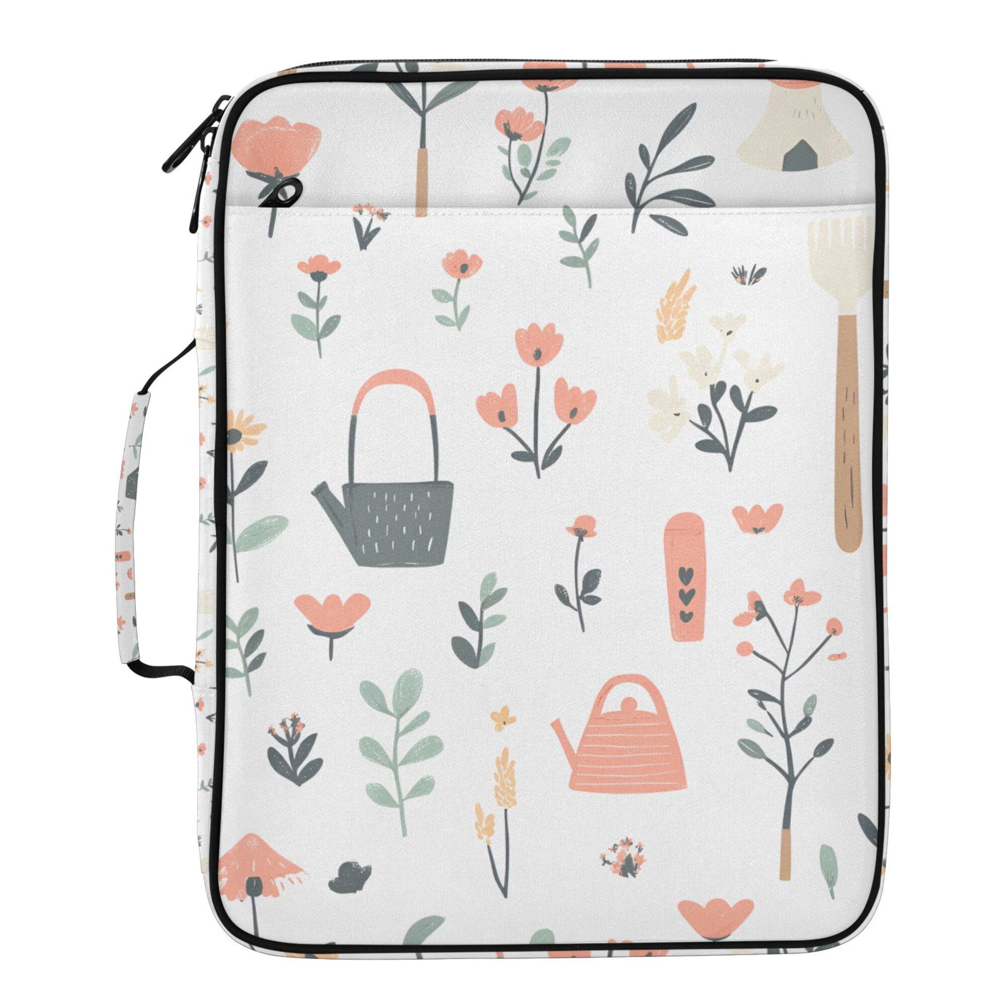 FORMRS Accordion File Folder A4 Size 7-Pocket Expanding Document Organizer Bag with 3 Ring Binder, Garden Pattern