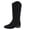 Black, variant on Boots Women, Studded Western Knee High Boots Pointed Toe Side Zip Low Block Heel Army Green 6