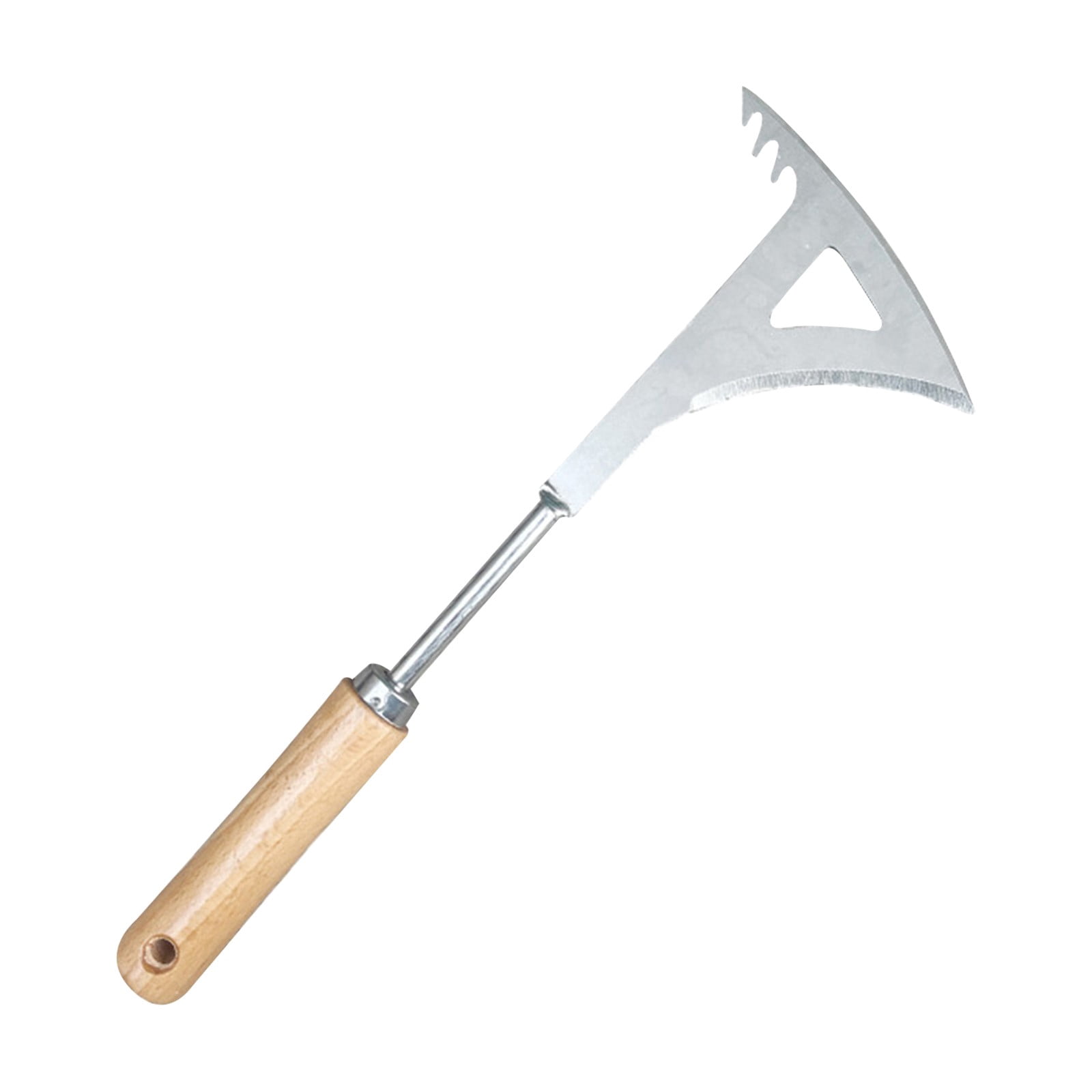 ERTZAE 2Pc Heavy-Duty Weeding Tool - Wood Handle Stainless Steel Spatula For Sidewalk Driveway Cracks,Crack Weeder Tool 13.4in - L-Shaped Stainless Steel Weed Puller for Garden Patio Pavers 2pc
