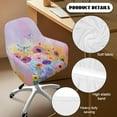 thumbnail image 5 of Xixirimido Colorful Flowers Dragonfly Pattern Swivel Office Armchair Cover Stretch Computer Desk Chair Slipcover Mid Back Accent Dining Chair Covers Non-slip for Home Living Room, 5 of 7