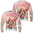 thumbnail image 3 of Happy Valentine’s Day Adorable Dachshund Puppy Holding Heart Balloon All Over Print 3D Sweatshirt Unisex Merch Wiener Dog Lover Gifts Idea - 00030, 3 of 6