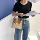 thumbnail image 5 of Bolsa Straw Weave Women Bucket Handbags Summer Beach Bolsos de hombro (marrón claro) JShteea Para Estrenar, 5 of 9