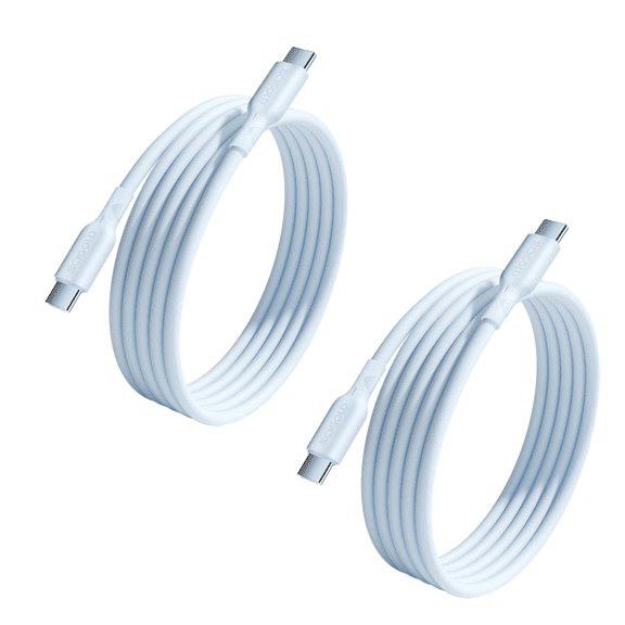Scigold USB C to USB C Cable (6FT, 2Pack,Blue), 60W Super Fast Charging Type-C Cable for Apple and More