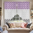 thumbnail image 4 of Swag Curtain Valances Geometric Chevron Purple Swag Valances for Kitchen Windows White Stripes Short Topper Curtains Valance Tier Pair for Kitchen Bedroom Living Room Bathroom 28"x36", 4 of 8