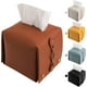 thumbnail image 1 of Leather Tissue Box Holder Rectangular Square,Tissue Box Cover Dispenser for Car, Home,Bathroom,Bedroom,Office,Night Stands, Desks and Tables(04 Brown), 1 of 5