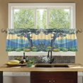 thumbnail image 4 of Yayeee Kitchen Curtains Tier Set of 2 Light Filtering 57"x24" Over Sink Window Panels, Retro Mountain, 4 of 7