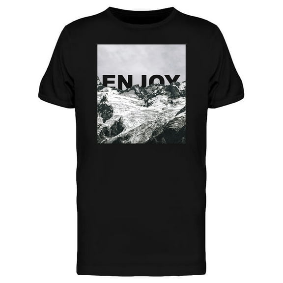 Enjoy Mountains Lettering Men's Black T-shirt