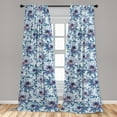 thumbnail image 4 of Ambesonne Floral Curtains, Cactus Flowers Vintage Plot, Pair of 28"x63", Dark Turquoise Purple, 4 of 5