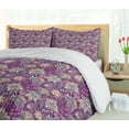 thumbnail image 5 of Ambesonne Floral Duvet Cover Sets, Flowers and Mandala Art, 2-Queen, Mauve Green, 5 of 7