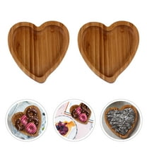 Supvox 2pcs Wooden Heart Platter for Jewelry Holder in Bedroom