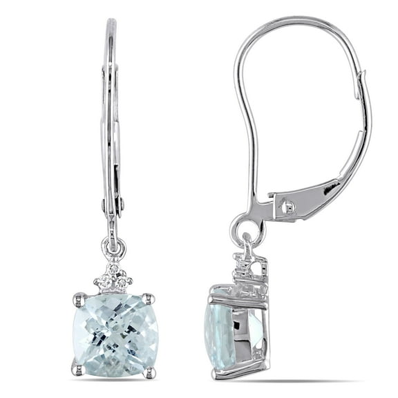 Everly Women's Aquamarine 10k White Gold Earrings