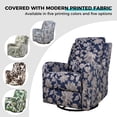 thumbnail image 5 of Home Theater 360 Swivel Rocking Recliner Glider Rocker Chair Nursery Backrest Footrest Floral Fabric Armchair Sofa for Living Room Entertainment Blue, 5 of 9