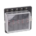 thumbnail image 1 of Car Fuse Box Holder, ATO ATC Car Blade Fuse Block Easy To Connect Waterproof Reliable  For 24V For 6V For Ships 10 Way, 1 of 8
