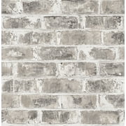 BREWSTER HOME FASHIONS Brewster Jomax Grey Warehouse Brick Paste The Wall Non Woven Wallpaper, 20.5-in by 33-ft, 56.4 sq. ft.