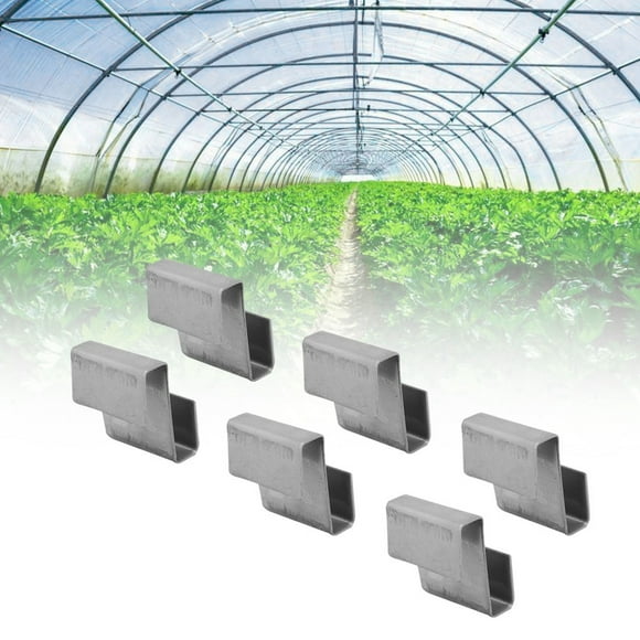 Qiilu Stainless Steel Glass Clip, Stainless Steel Glass Clamp,50pcs Stainless Steel Greenhouse Overlap S Clips Durable Glass Frame Fixing Clamp
