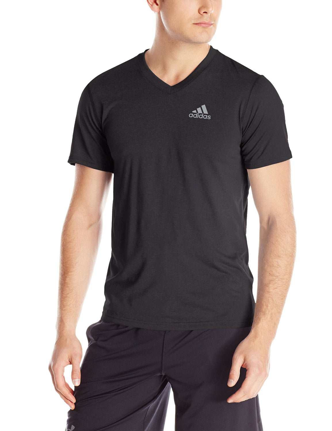 Adidas Men's Performance Ultimate V-Neck T-Shirt-Black