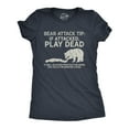 thumbnail image 1 of Womens Bear Attack Tip T Shirt Funny Camping Hiking Outdoor Adventure Sarcastic Tee (Heather Navy) - M, 1 of 3