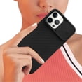 thumbnail image 2 of Compatible with iPhone 13 Pro Max Case with Camera Cover, Cute Creative Design Slide Camera Lens Cover Protector Case Both Sides Non-Slip Bumper Protective Cover Case for Women Girls Men Black, 2 of 12
