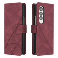 thumbnail image 2 of MonsDirect for 7.6 inch Samsung Galaxy Z Fold 3 2022 2021 Case, Slim Suede Leather Stand Folio Cover with Auto Sleep/Wake Card Slots & Hand Strap Anti-Fall Protective Case for Galaxy Z Fold 3, Red, 2 of 5