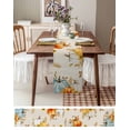 thumbnail image 4 of Table Runner 70 Inches Long for Kitchen Dining, Orange White Pumpkin Fall Dresser Scarf Farmhouse, Dining Table Decorations for Wedding/Parties, Thanksgiving Floral Leaves Rustic 13 x 70 In, 4 of 9