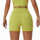thumbnail image 4 of Pantalones cortos de yoga Estilo Europa y América Cintura alta Levantamiento de cadera Fitness Leggings cortos para correr Verde L, 4 of 8