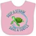 thumbnail image 3 of Inktastic Skip a Straw Save a Turtle with Cute Green Sea Turtle Boys or Girls Baby Bib, 3 of 4