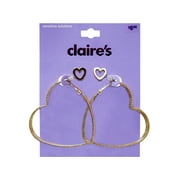 CLAIRES 2ON HEART HOOP/HEAR STUD