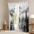 thumbnail image 3 of Homewish Gray White Black Out Curtains,Rustic Pine Tree Curtains Pack of 2 (42x63 Each),Tropical Plant Bedroom Curtains For Adult,Breathable Home Decor, 3 of 6