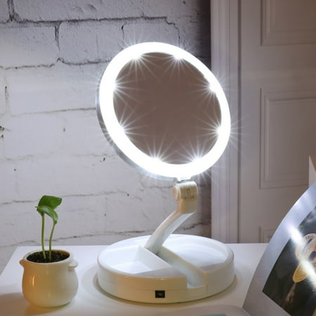 1pcs 10x Magnifying Led Makeup Vanity Cosmetic Beauty Bathroom Mirror with LED Light