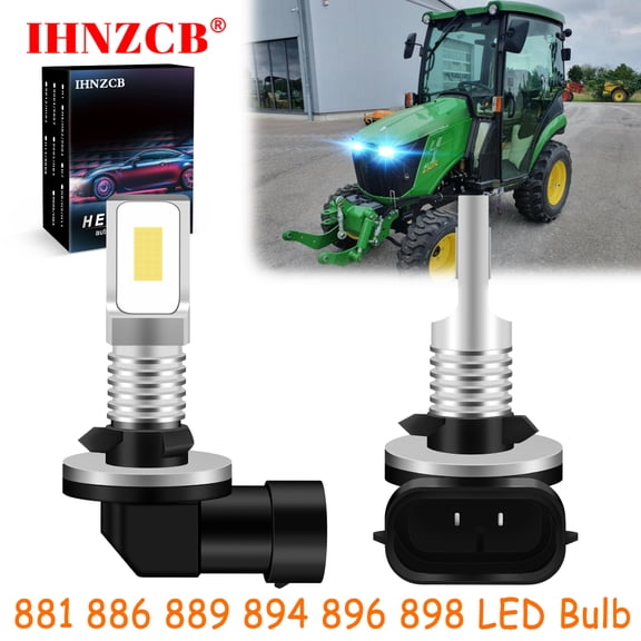 IHNZCB for Deere 2025r 2026r 2305 2320 2520 2720 3032e Pn Axe16948 Tractor / Lawn Mower LED Headlights Bulb 881 886 889 894 896 898 Ice Blue,Y13