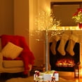 thumbnail image 4 of Gymax 5 FT Pre-lit White Birch Tree Artificial Twig Birch Tree Christmas Decor, 4 of 10