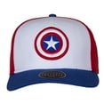 thumbnail image 2 of Captain America Shield Symbol Red, White and Blue Pre-Curved Snapback Hat, 2 of 3