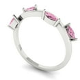 thumbnail image 2 of 0.4 ctw Wedding Band for Women - 14K White Gold Simulated Pink Diamond Stackable Eternity Ring, 2 of 6