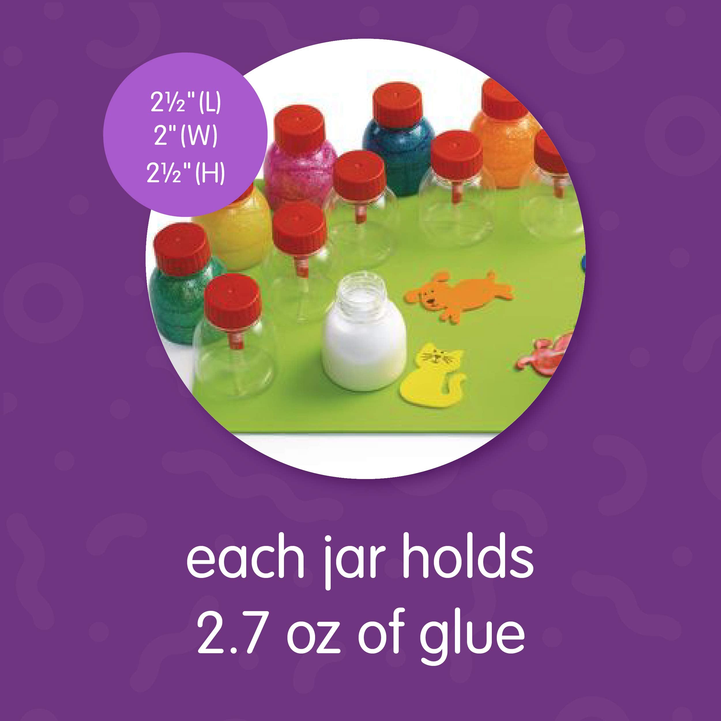 Colorations Re useable Glue Jar with Brush - Set of 12