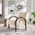 thumbnail image 3 of Lunet Faux Shearling Accent Armchair in Ecru, 3 of 9