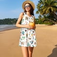 thumbnail image 3 of Balery Travel1 Vestidos de verano para mujer con estampado: vestido holgado sin mangas, vestido playero informal y cómodo para días calurosos., 3 of 7