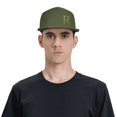 thumbnail image 4 of ZICANCN Alphabet R Pattern Baseball Caps, Trucker Hats for Men And Women, Adjustable Breathable Flat Caps, Moss Green, 4 of 6
