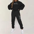 thumbnail image 2 of Hessimy Womens Two Piece Outfits Casual Sweatshirt Skirt Set Long Sleeve Workout Set Matching Lounge Sets（Black，M）, 2 of 2
