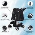 thumbnail image 3 of Cochecito Plegable para Mascotas, Carro para Perros y Gatos con Ruedas 360°, Malla Transpirable, Diseño Portátil, Amortiguación y Freno, Espacio de Almacenamiento, 3 of 5