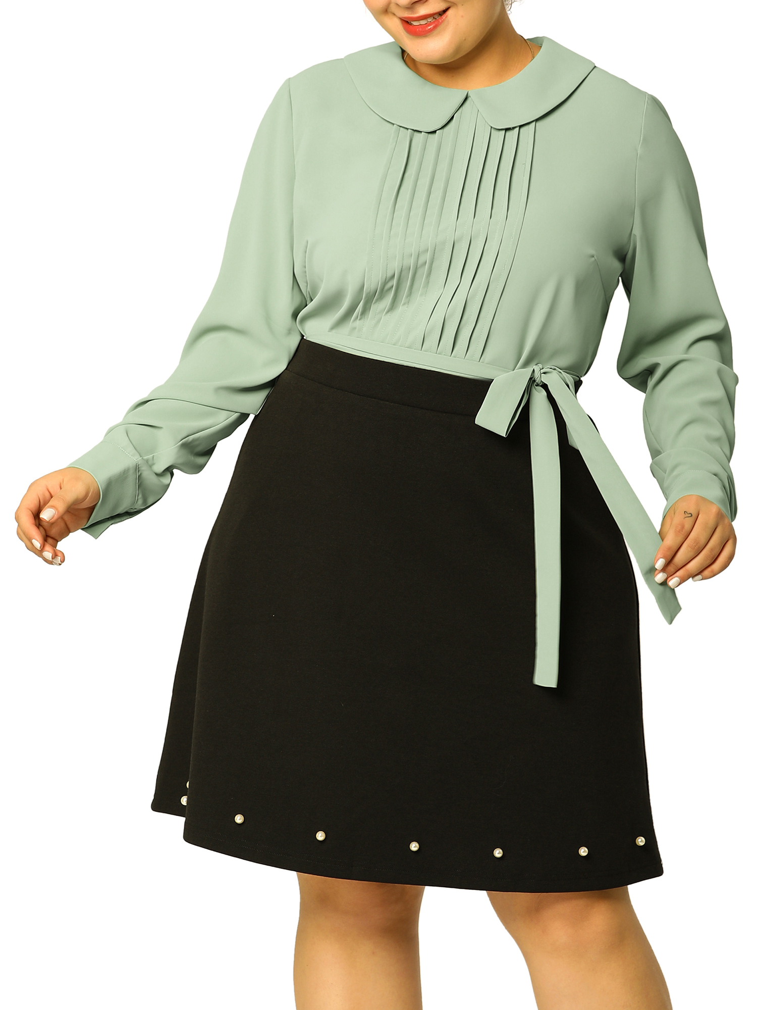 plus size peter pan collar top