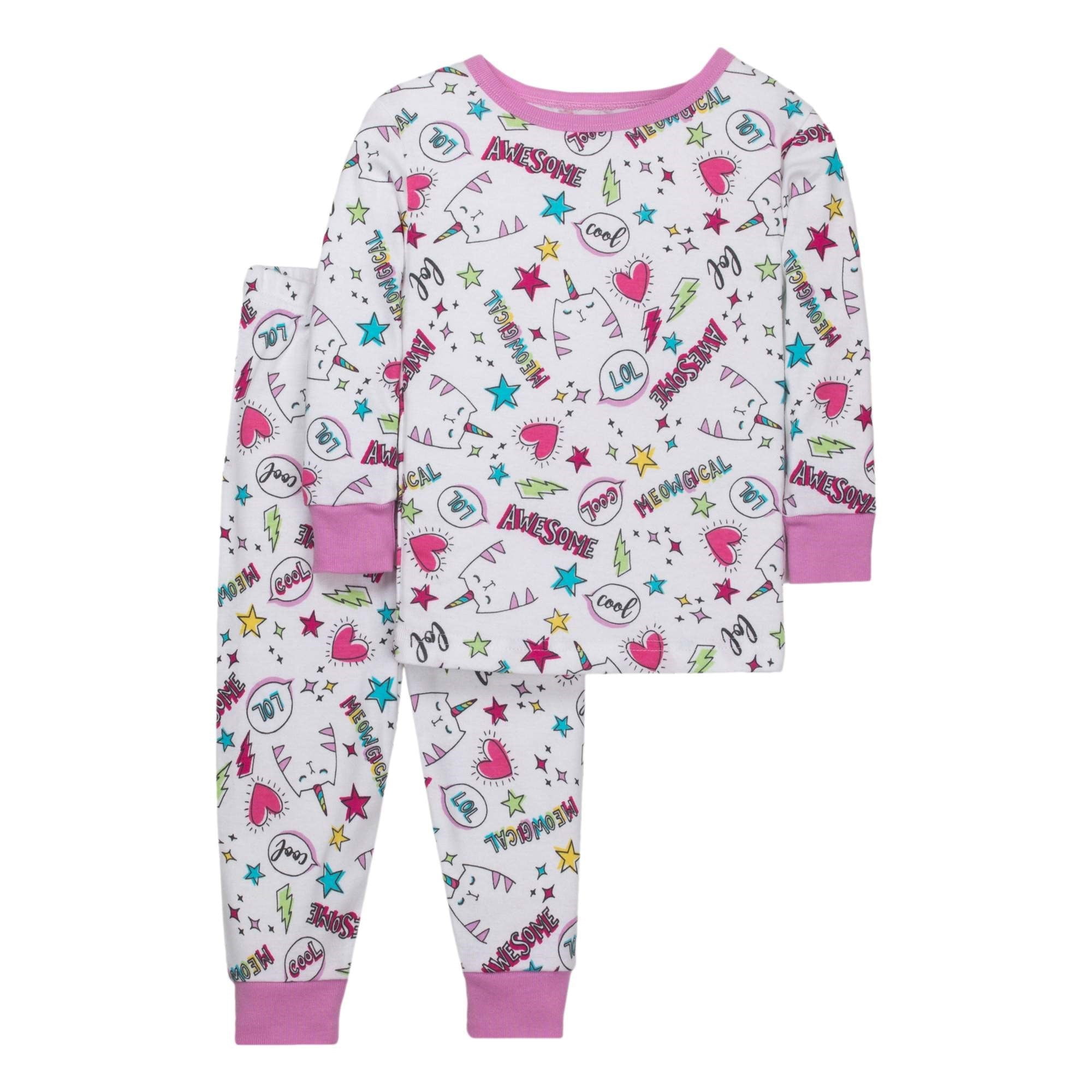 Little Star Organic - Toddler Baby Girl Tight Fit Pajamas, 2-piece ...