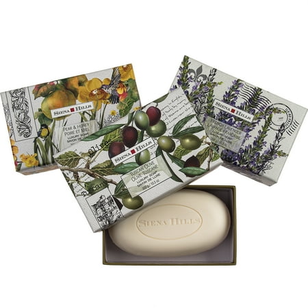 Luxury Soap Box Set of 3 Sienna Hills Shea Butter Bar Soaps Luxury Bath Body Soap Decorative Gift Box Bundle ()