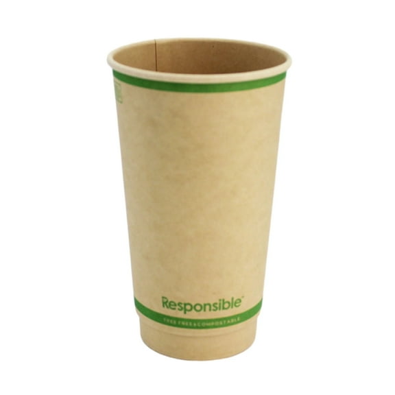 20 oz Smooth Insulated Hot Cups | Tree-Less™ Compostable Paper
