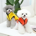 thumbnail image 4 of comerut Pet Coat Solid Color Keep Warmth Two-leg Pet Dog Vest Coat Outfit for Winter, 4 of 8