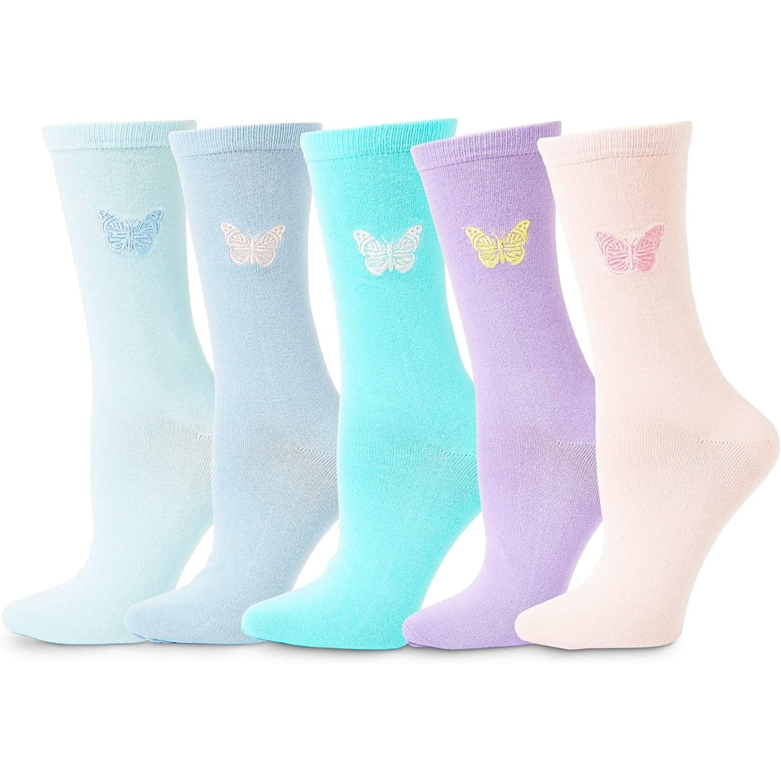 1/5Pair Women Girls Cute Embroidered Socks Funny Ankle Sock Summer Hosiery