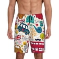 thumbnail image 1 of Balery London Symbols Pantalones cortos de pijama de punto de algodón para hombre con cinturilla y bolsillos-XX-Large, 1 of 6
